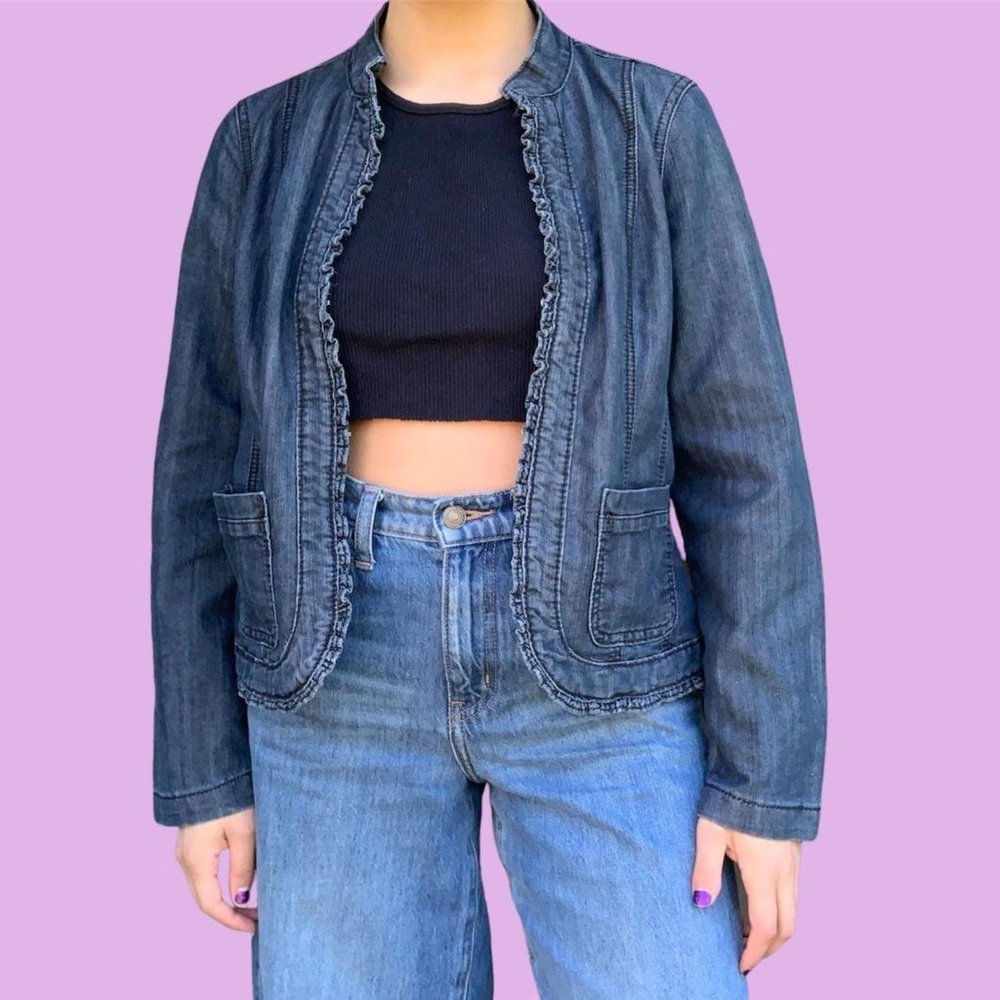 TWEE RUFFLE DENIM JACKET - Picture 2 of 4